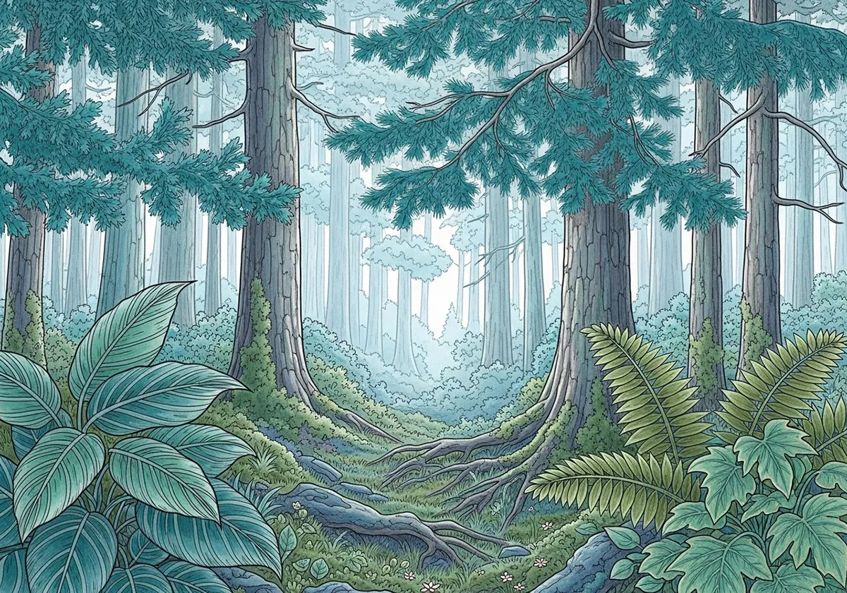 Cool blues and greens for calm example