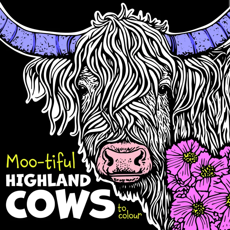 Moo-tiful Highland Cow Colouring Book