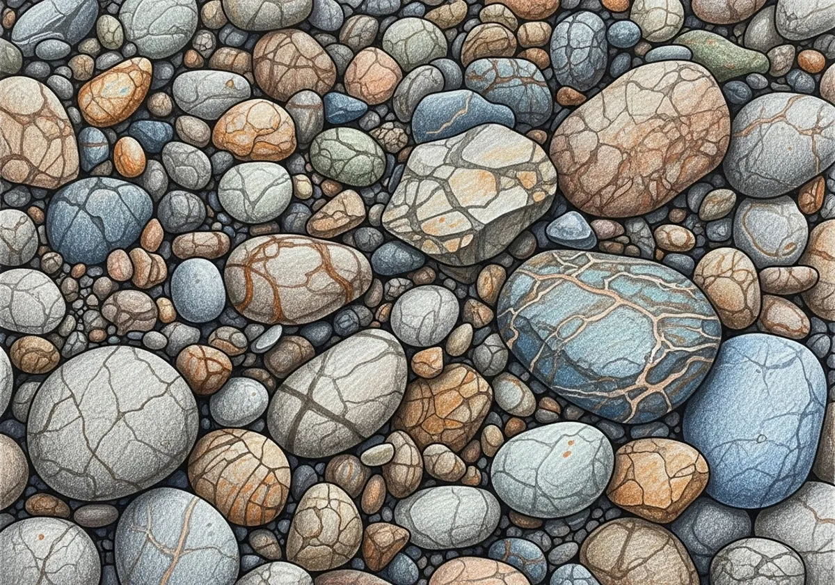 Muted complementary colours in weathered pottery showing sophisticated orange-grey and blue-grey tones